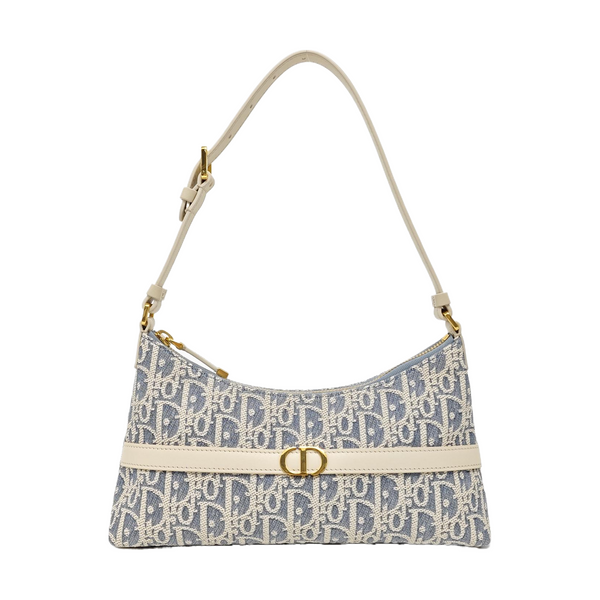 30 Montaigne Mini Oblique Canvas Blue