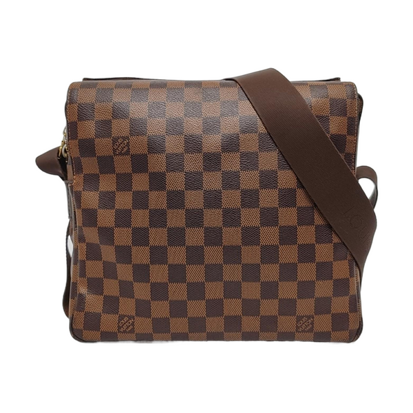 NAVIGLIO Damier Ebene Coated Canvas Brown