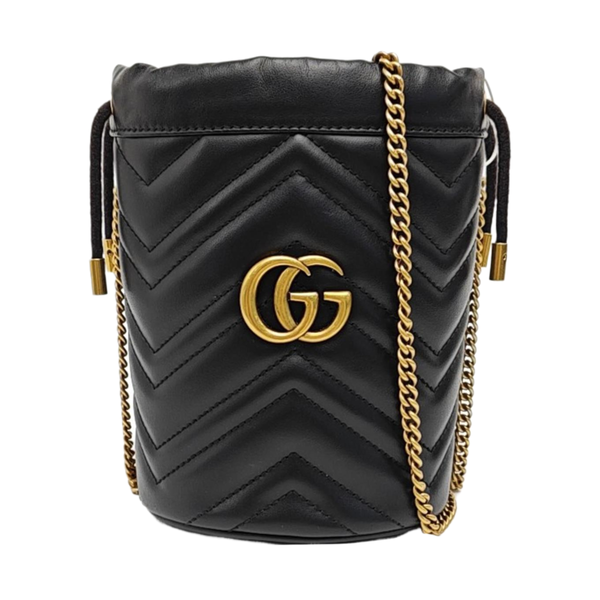 GG Marmont Mini Quilted Calfskin Black