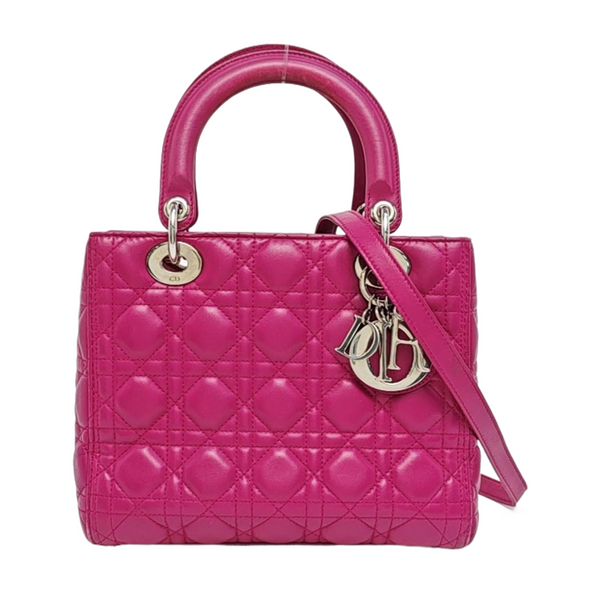 Lady Dior Medium Cannage Lambskin Red