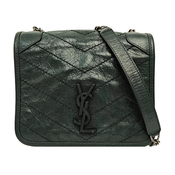 NIKI Mini Chevron Calfskin Green