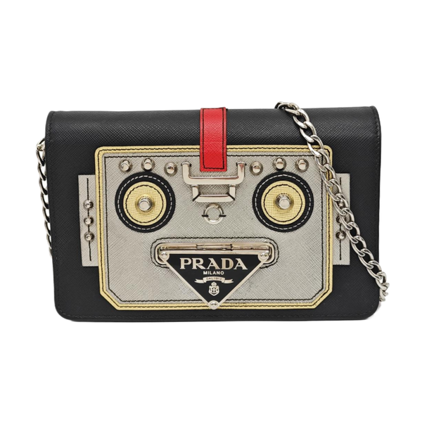 Saffiano Calfskin Shoulder Bag Black