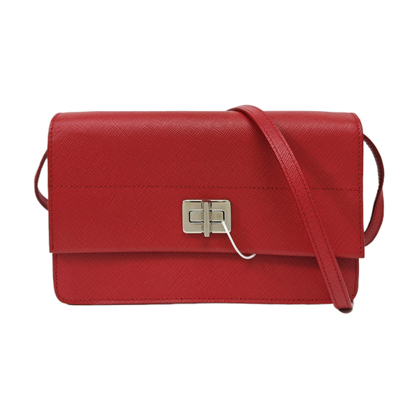 Saffiano Calfskin Shoulder Bag Red
