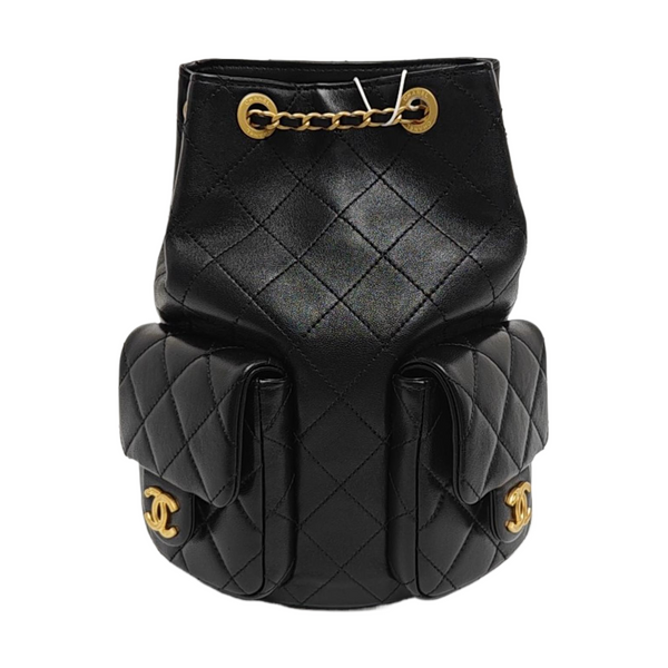 Quilted Lambskin Backpack Black