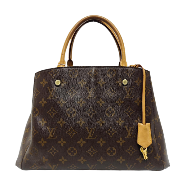 MONTAIGNE MM Monogram Coated Canvas Brown