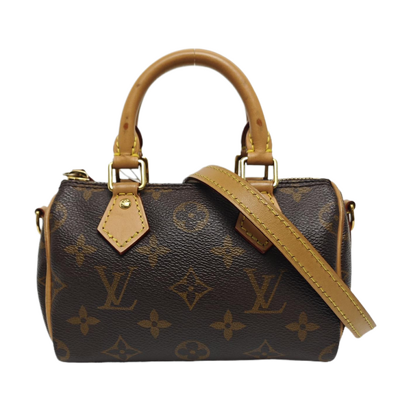 SPEEDY Nano Monogram Coated Canvas Brown