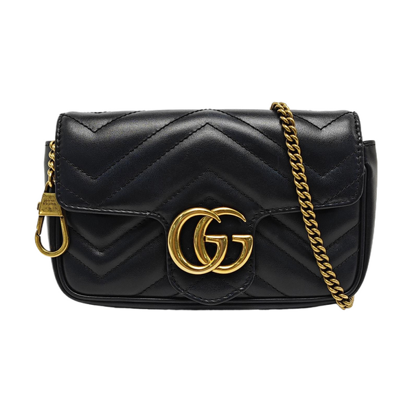 GG Marmont Mini Quilted Calfskin Black