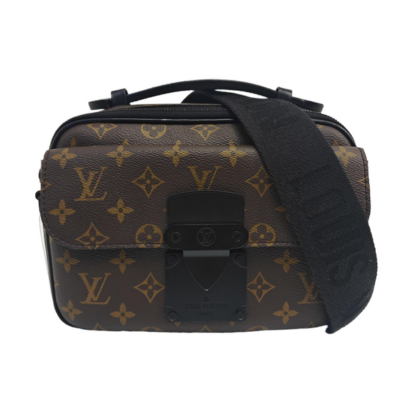 S LOCK Monogram Coated Canvas Brown