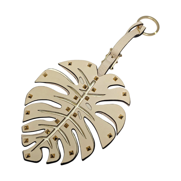 Leather Bag Charm White