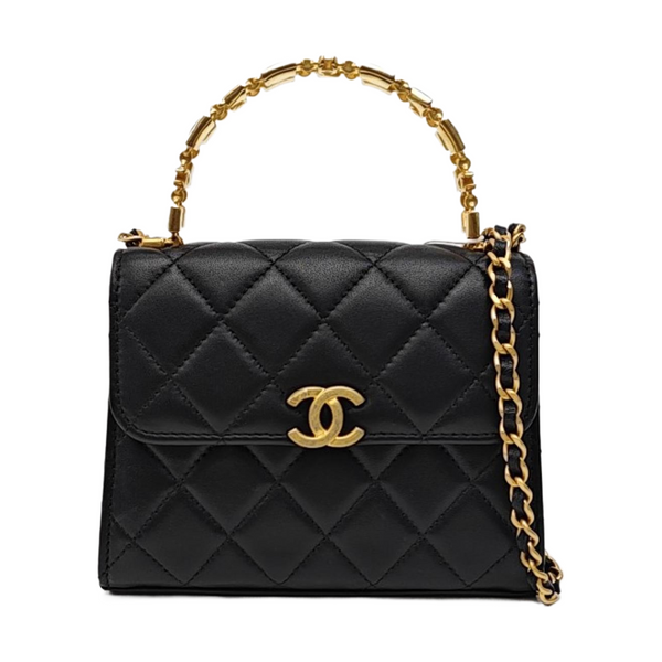 KELLY Medium Quilted Lambskin Black