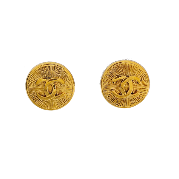 Vintage Metal Gold Clip On Earrings
