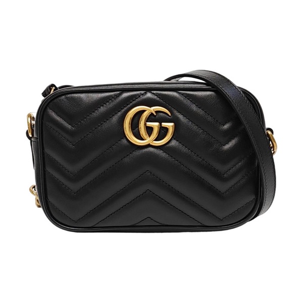 GG Marmont Mini Quilted Calfskin Black