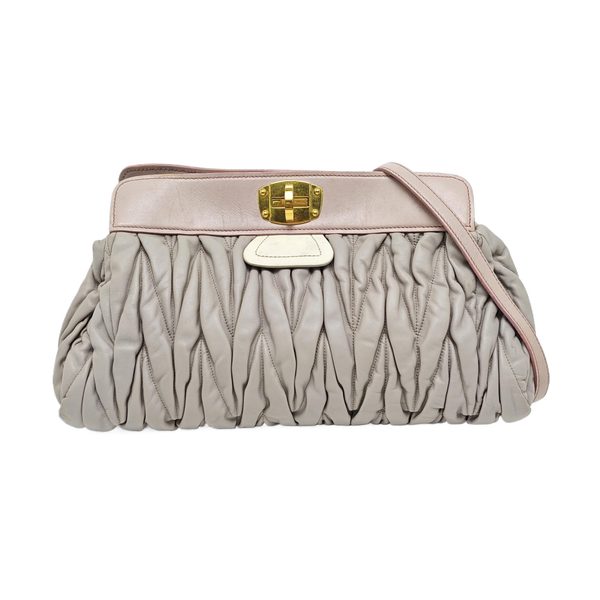 Quilted Lambskin Tote Bag Gray