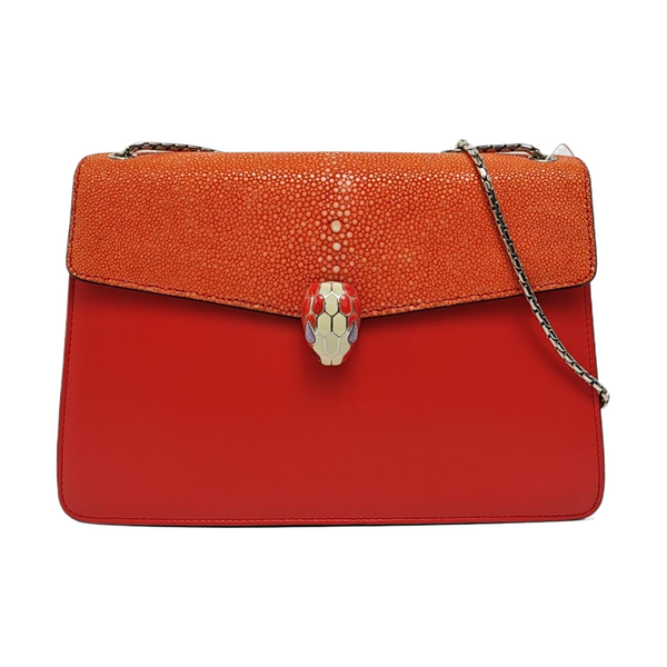 SERPENTI FOREVER Medium Calfskin Red