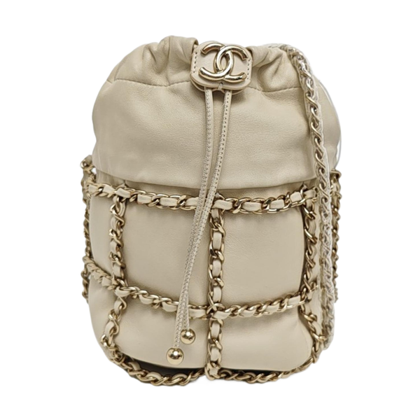 DRAWSTRING Lambskin Beige