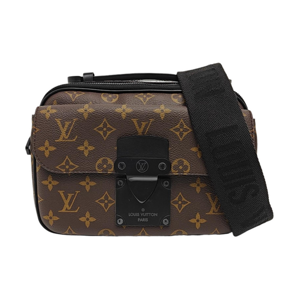 S LOCK Monogram Coated Canvas Brown