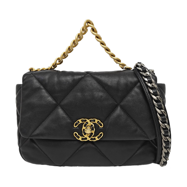CHANEL 19 Small Quilted Lambskin Black