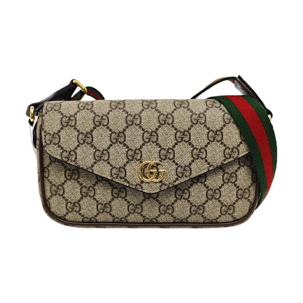 Ophidia Small Monogram Lona Revestida Beige