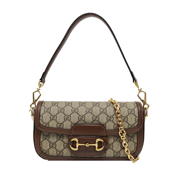 Horsebit 1955 Small Monogram Coated Canvas Black