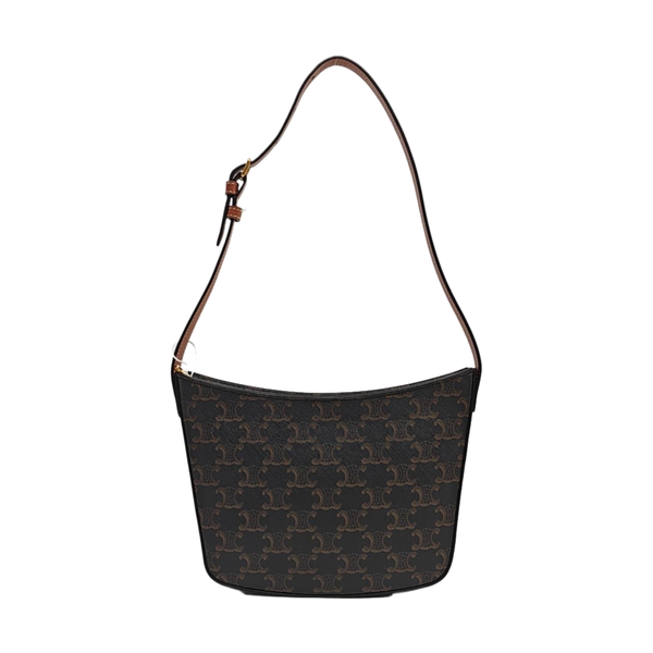 Coated Canvas Shoulder Bag Medium Brown
