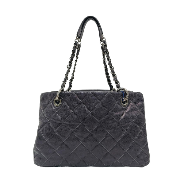 CC TIMELESS SOFT Small Quilted Grained Calfskin Gray