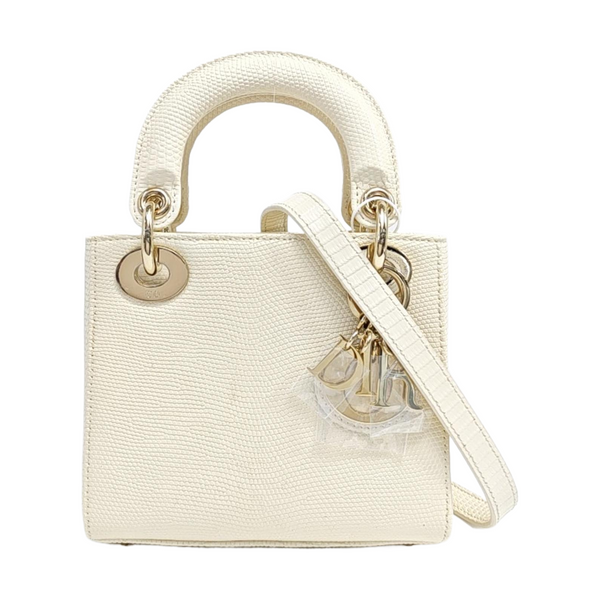 Lady Dior Mini Lizard White