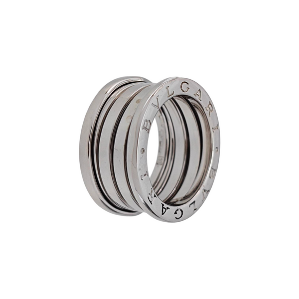 B.ZERO1 18k White Gold Silver Ring EU 51