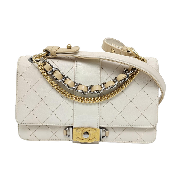 BOY CHANEL Quilted Calfskin Beige