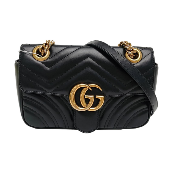 GG Marmont Small Quilted Calfskin Black