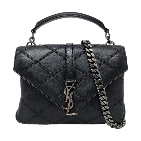COLLEGE Medium Quilted Calfskin Black