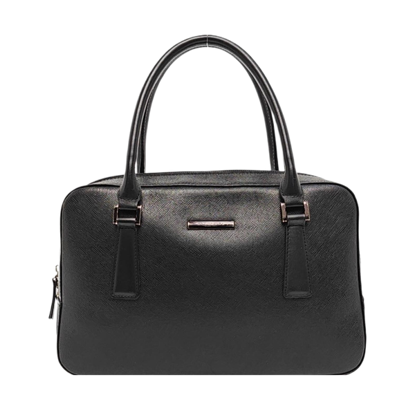 Calfskin Top Handle Bag Black