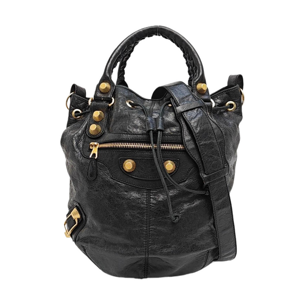 Pompon Bag Calfskin Black