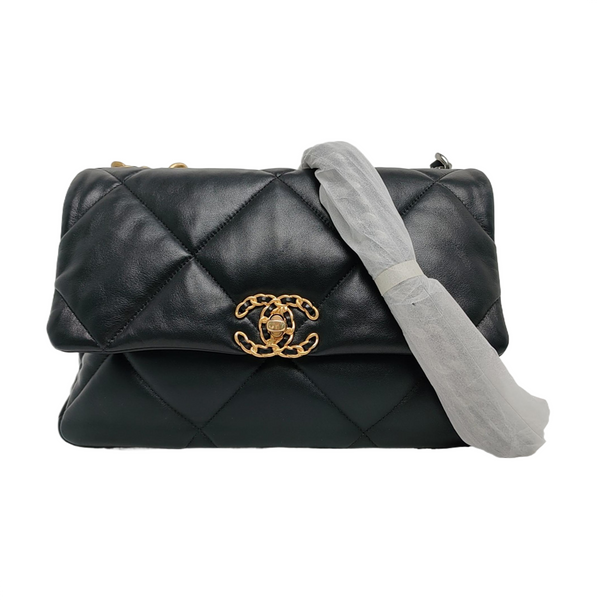CHANEL 19 Large Quilted Lambskin Black