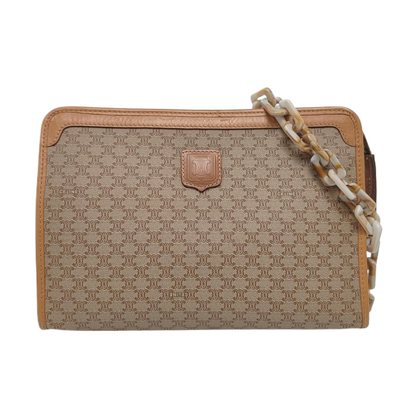 MACADAM CLUTCHE Coated Canvas Beige