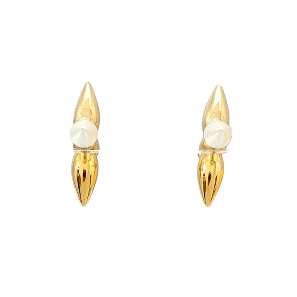 Pendientes de botón metálicos dorados LOUISETTE