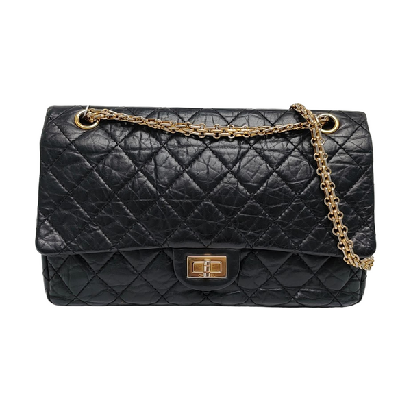 Authenticated pre-owned 2.55 227 (jumbo) Quilted Calfskin Black - Shoulder Bag at Looply