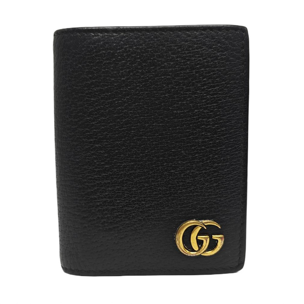 GG Marmont Mini Calfskin Black Card Holder
