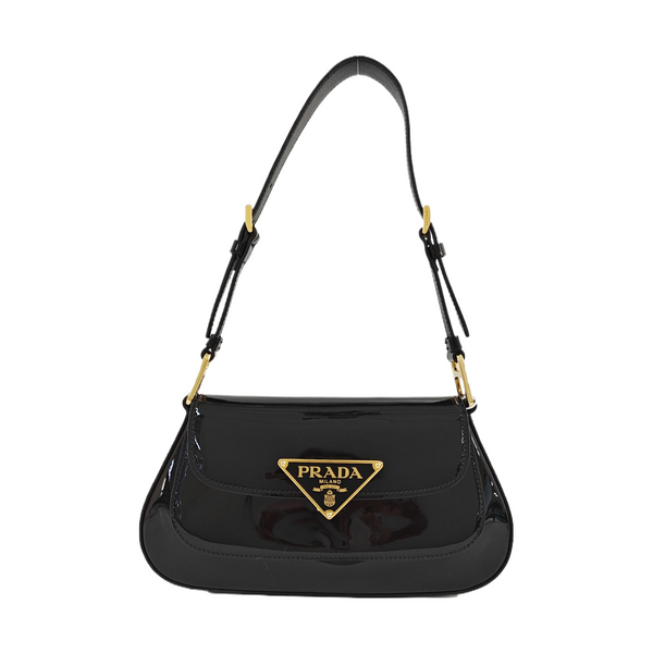 Patent Leather Top Handle Bag Black