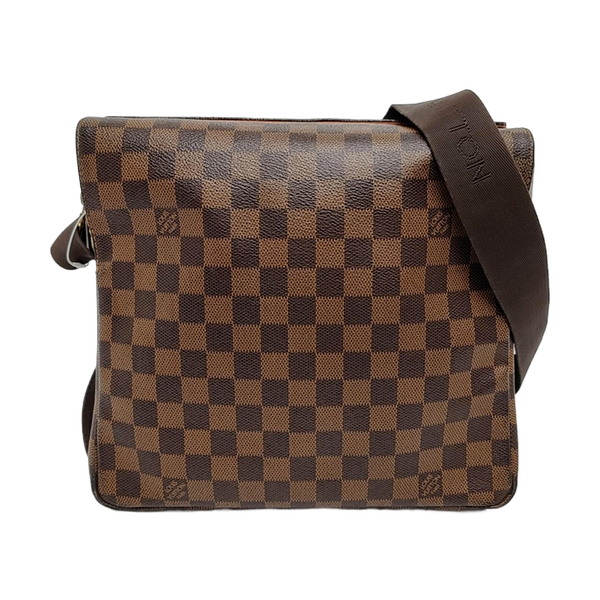 NAVIGLIO Damier Ebene Coated Canvas Brown