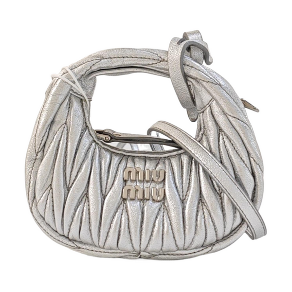 Wander Matelassé Super Mini Quilted Lambskin Silver
