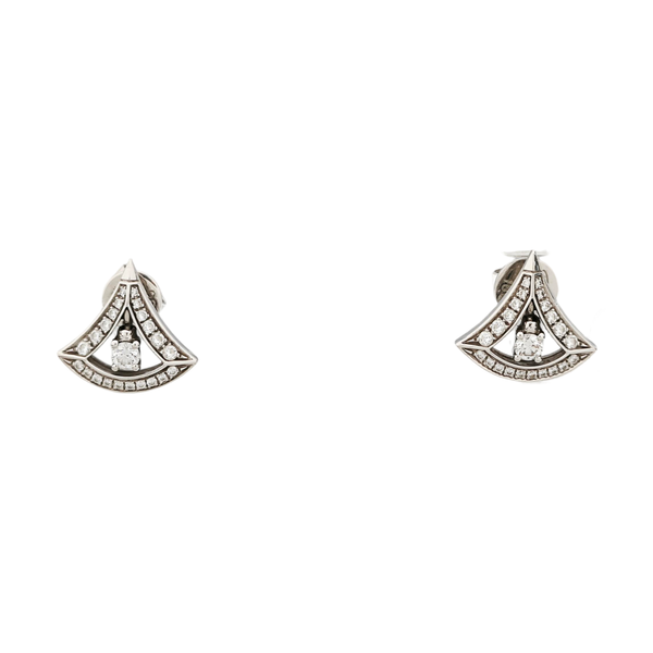 DIVAS' DREAM 18k White Gold Silver Stud Earrings