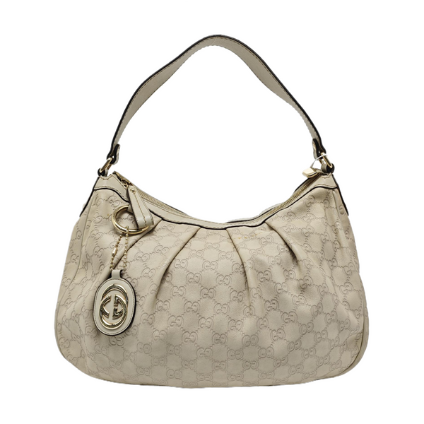 Sukey Monogram Calfskin Beige