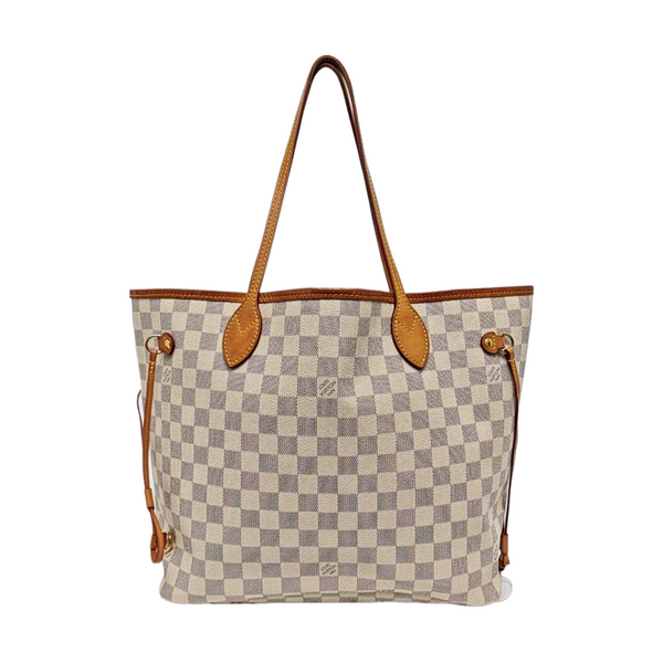 NEVERFULL MM Damier Azur Coated Canvas White