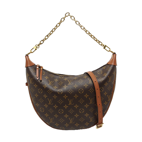 LOOP HOBO Monogram Coated Canvas Brown