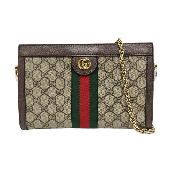 Ophidia Small Monogram Coated Canvas Beige