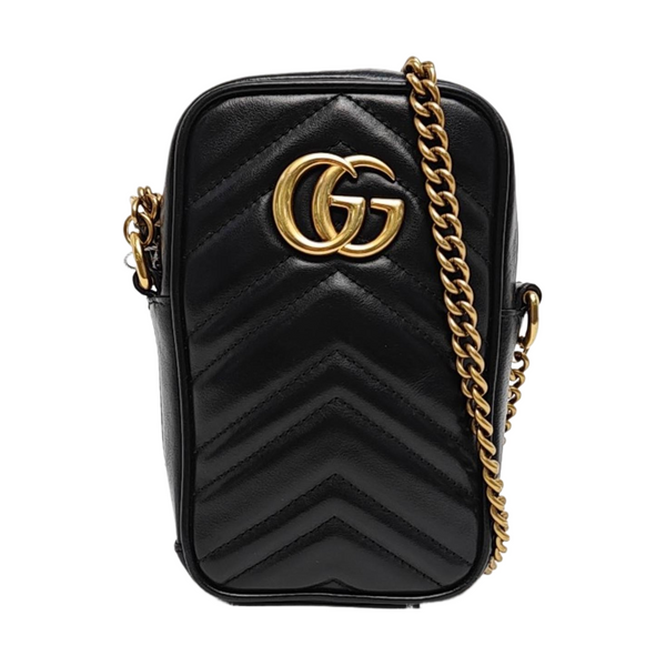 GG Marmont Mini Quilted Calfskin Black