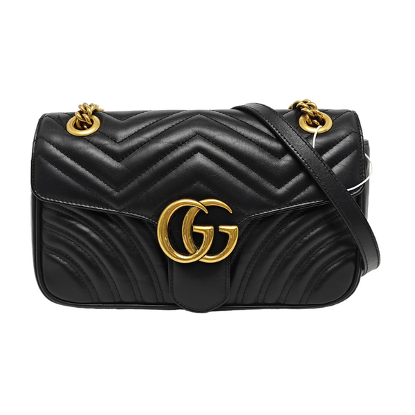 GG Marmont Small Quilted Calfskin Black