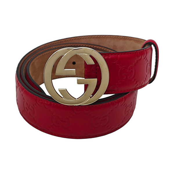 Leather Belt Red