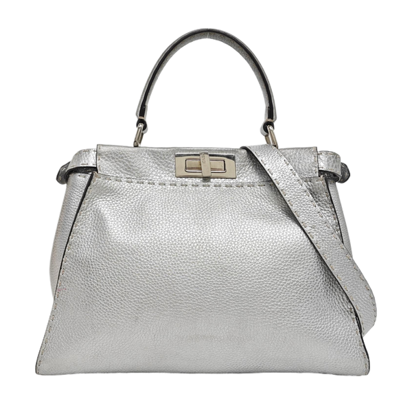 Peekaboo Medium Calfskin Silver