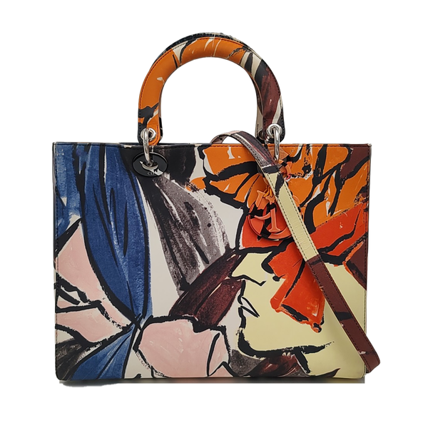 Lady Dior Large Canvas Multicolor